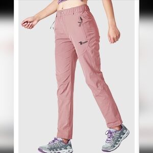 TBMPOY | Women's Pink Lightweight Water Resistant Straight Leg Hiking Pants